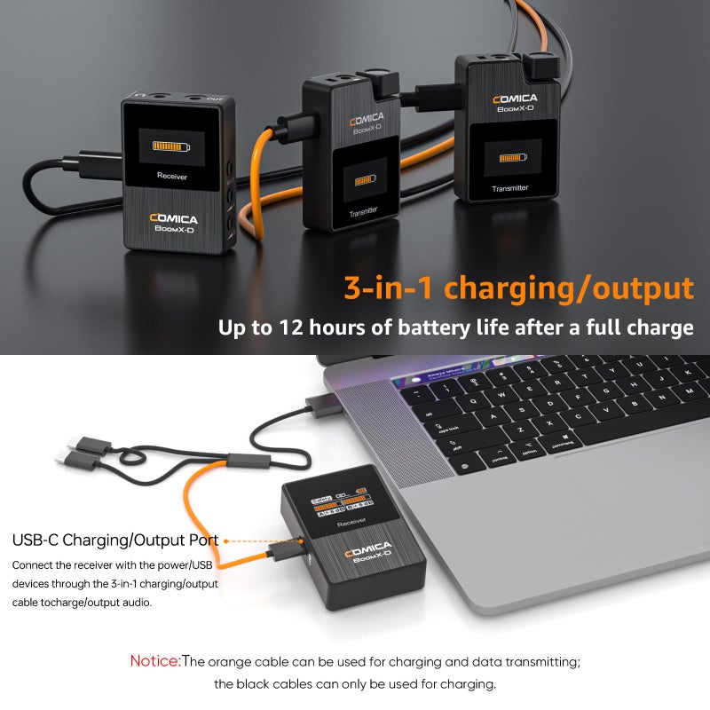 COMICA BoomX-D2 Wireless Lavalier Microphone for iPhone, Android Camera, Dual Lapel Mic System with 2 Transmitters, 656ft Stable Range, Noise Cancelling, Ideal for Vlog, YouTube, Content Creators - Image 4